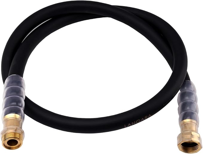 Heavy Duty Premium Garden Hose 5ft x 5/8, 300PSI Working, 1000PSI Burst, Hybrid Rubber Water Hose with Transparent Swivel Handle - Hot/Cold Water - Five Layered Braiding with Brass fittings (Black)