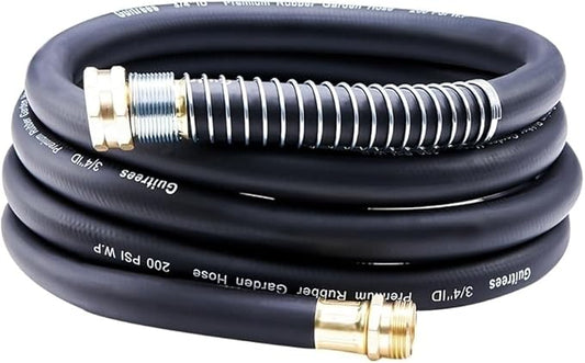 Leader Garden Hose 10ft x 3/4, Heavy Duty Short Water Hose, Male to Female Fittings, Five Layered Braiding for Durability, 1000PSI Burst, 300PSI Working (Black)