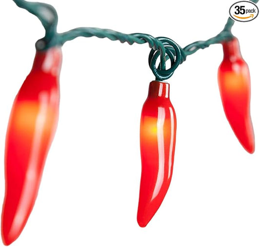 Abeja Red Chchili Pepper String Lights, 13.6FT Chili Pepper String Lights with 37 Mini Lights Bulbs(2 Spare), Christmas Decorations for Outdoor/Indoor Garden Corridor Christmas Tree