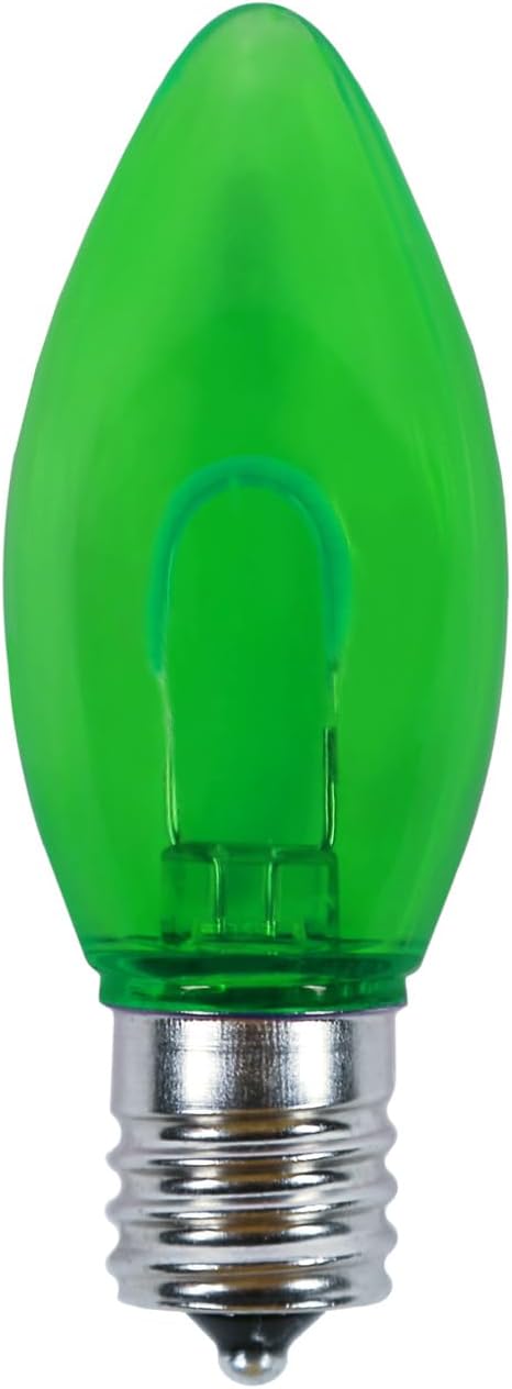 Pro Christmas C9 LED U Shape Flexible Filament Bulb - Pro Pack of 25 Bulbs - Energy Efficient Outdoor Waterproof Lighting for Holiday Decor, Christmas Trees - Green
