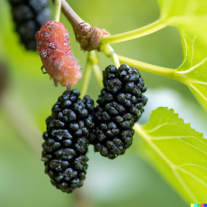 Mulberry Tree Live Plant, 5 to 8 Inch Tall, Sweet Mulberry Plant Live Seedling, No Pot, Edible Mulberries Fruit Tree Plant (Dwarf Everbearing Mulberry)