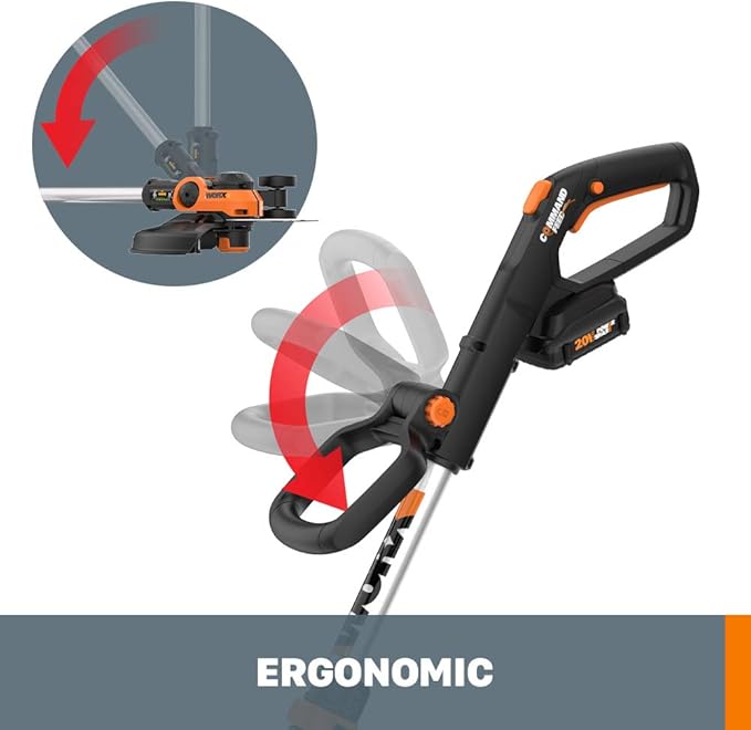 Worx String Trimmer Cordless GT3.0 20V PowerShare 12 Edger & Weed Trimmer (2 Batteries & Charger Included) WG163