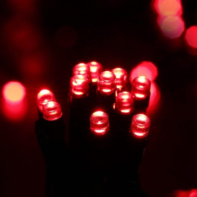 Toodour Solar Christmas Lights Outdoor, 2 Packs Total 144ft 400 LED Solar String Lights with 8 Mode, Outdoor Christmas String Light for Garden, Patio, Fence, Balcony, Xmas Tree Decor - Red