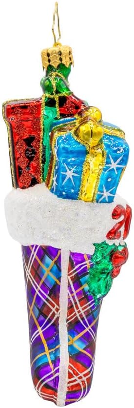 Christopher Radko Hand-Crafted European Glass Christmas Tree Decorative Ornament, 2025 Stacked Holiday Joy