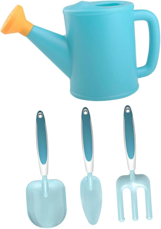 Gardening Tools Outdoor Planting Kit with Shovel Wide Shovel Rake Watering Can for Boys Safe Play and Garden Activities