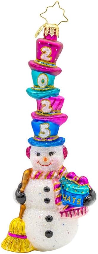 Christopher Radko Hand-Crafted European Glass Christmas Tree Decorative Ornament, Hat-Tastic Snowman 2025
