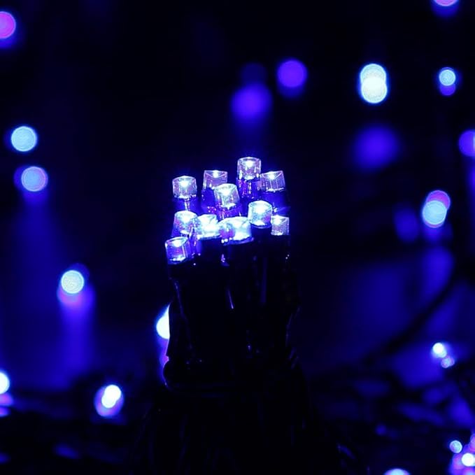 Toodour Solar Christmas Lights Outdoor, 2 Packs Total 144ft 400 LED Solar String Lights with 8 Mode, Outdoor Christmas String Light for Garden, Patio, Fence, Balcony, Xmas Tree Decor - Blue