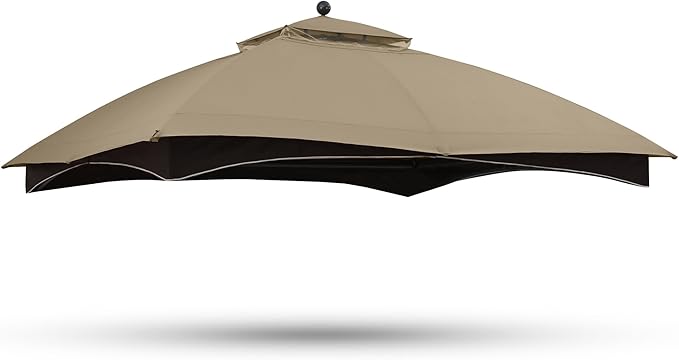 ABCCANOPY Gazebo Replacement Canopy Top for Lowe's Allen Roth #GF-12S004B-1, Khaki