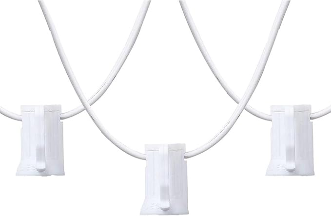 25FT C9 Light String Christmas Stringer, E17 Light Sockets 12" Spacing, C9 Stringer Set White Outdoor String Lights Strand for Wedding Patio Event Lighting Decor, White Wire