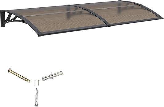 Awning for Door Entrance,32x60 Inches Window Awnings for Doors Canopy Polycarbonate Cover Patio Door Awning UV Rain Snow Sunlight Protection Hollow Shee