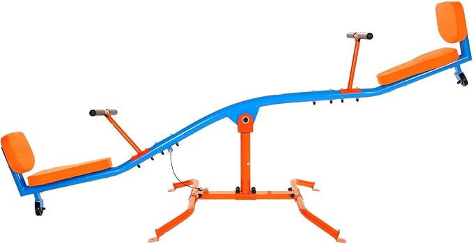 VEVOR Seesaw Teeter Totter for Kids Outdoor, 300 lbs Load Capacity, Sit and Spin Teeter Totter with Easy-Grip Handles, Playground Equipment with Swiveling 360 Degrees Rotating for Children Aged 3+