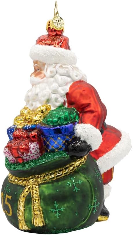 Christopher Radko Hand-Crafted European Glass Christmas Tree Decorative Ornament, 2025 Santa's Yearly Gift Drop