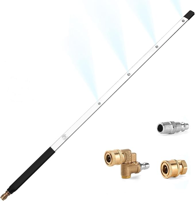 5-port high-pressure cleaning machine nozzle, 40-inch stainless steel 1/4-inch quick-connect power cleaning machine spray gun, with pure copper connector (1 meter with 5 outle)