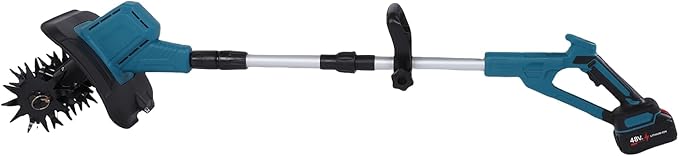 HEEPDD Tillers Tiller with 12000mAh Battery Adjustable Handle 360RPM Steel Tines for Lawn Soil Cultivation Home Gardening Tool Cordless Cultivator Electric Garden Gardening