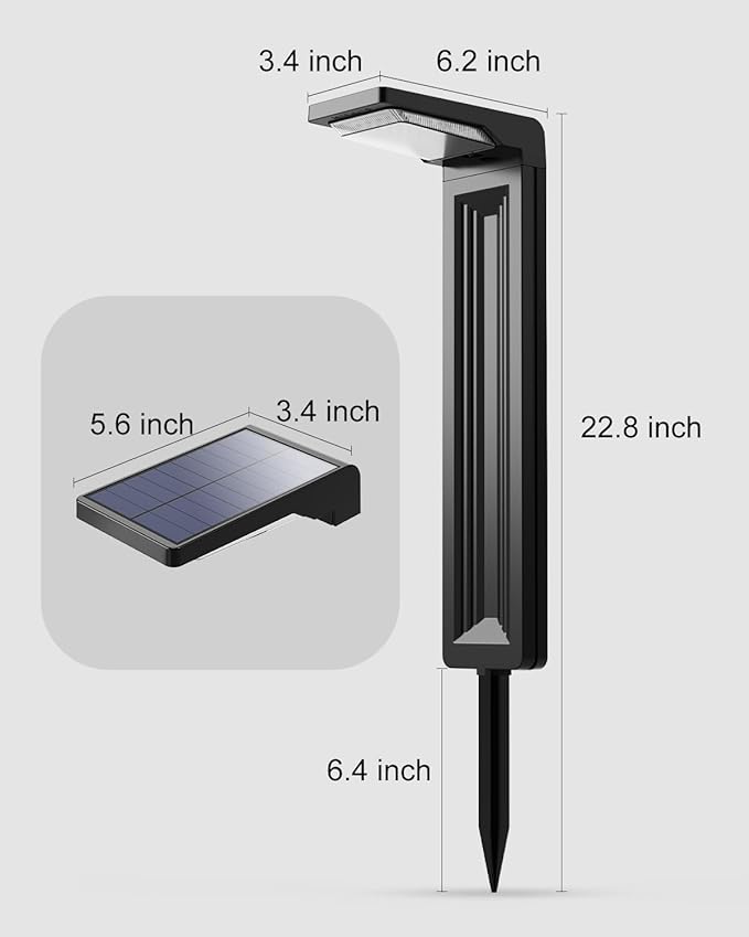 Solar Pathway Lights Outdoor 30 LED Solars Powered Lamp Dusk to Dawn Waterproof for Garden Lighting Outside, Patio, Path, Yard, Walkway, Driveway (Cool White, 6 Pack)