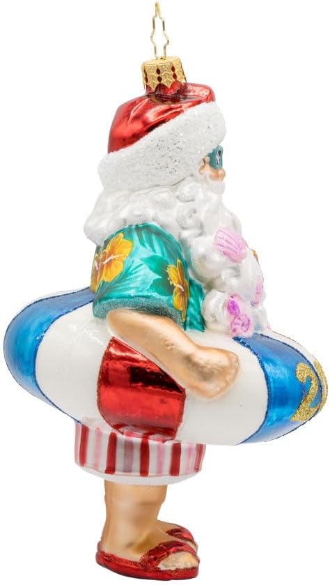 Christopher Radko Hand-Crafted European Glass Christmas Tree Decorative Ornament, 2025 Sun-Kissed Klaus