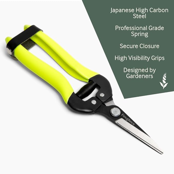 Foxglove Garden Scissors ? Professional Pruning Shears for Gardening, Ultra-Sharp Garden Shears with Japanese SK5 Steel Blades, Ergonomic Gardening Shears & Garden Clippers for Flowers and Plants