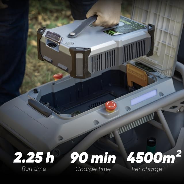 Remote Control Lawn Mower S1 4WD 56V18Ah 85° Slope(Wide Wheels Version), Multi-Functions RC Lawn Mower with 1.5-4.3 Inch Cutting Height 21 Inch Real Blade with Mowing 1.12 Acres