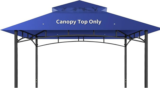 Gazebo Replacement Canopy Top Waterproof Cover, Fits Model L-GZ136PST, Double-Tiered and UV-Resistant (Blue)