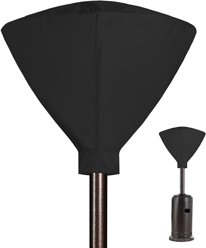 Outdoor 34 In Patio Heater Top Cover with Zipper and Storage Bag, Heavy-Duty Oxford Waterproof Round 34D Heater Cover Top for Standing Heat, Dustproof, Windproof,UV-Resistant (Top Cover Only, Black)