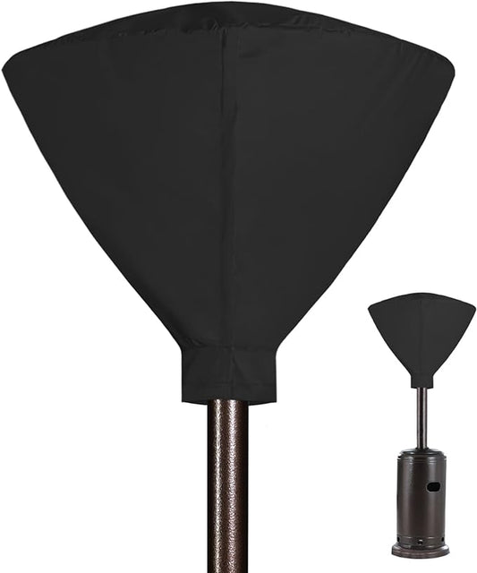 Outdoor 34 In Patio Heater Top Cover with Zipper and Storage Bag, Heavy-Duty Oxford Waterproof Round 34D Heater Cover Top for Standing Heat, Dustproof, Windproof,UV-Resistant (Top Cover Only, Black)