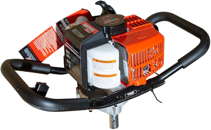 GardenTrax 52cc Earth Auger Combo Double Dirt Volume Dual Spiral EPA Compliant Post Hole Digger w/8Inch Auger Drill Bit