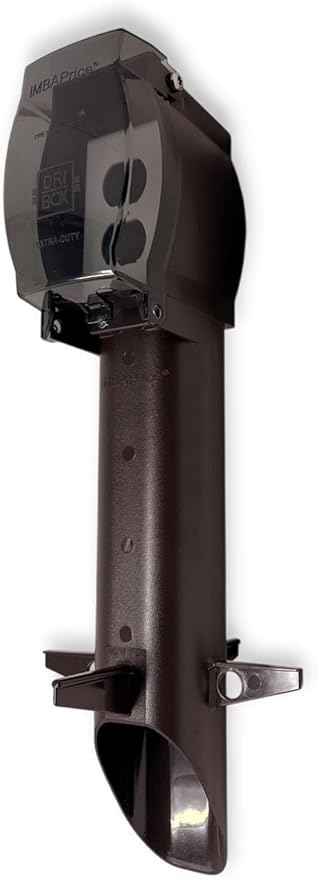 iMBAPrice GPD19BR-1 Brown Low-Profile Garden Post Enclosure, 19.5" Weatherproof Outdoor Electrical Outlet Stake with Cover for Landscape Lighting, Garden Power & GFCI Receptacle Devices, 1-Pack