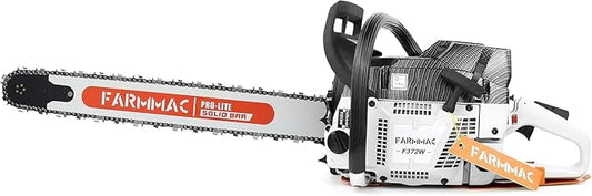 FARMMAC F372W Gas Chainsaw, 71cc 2-Cycle Gasoline Power Chain Saws, 4.1KW 5.5HP for Professional Logging Work, All Parts Compatible with Husqvarna 372X