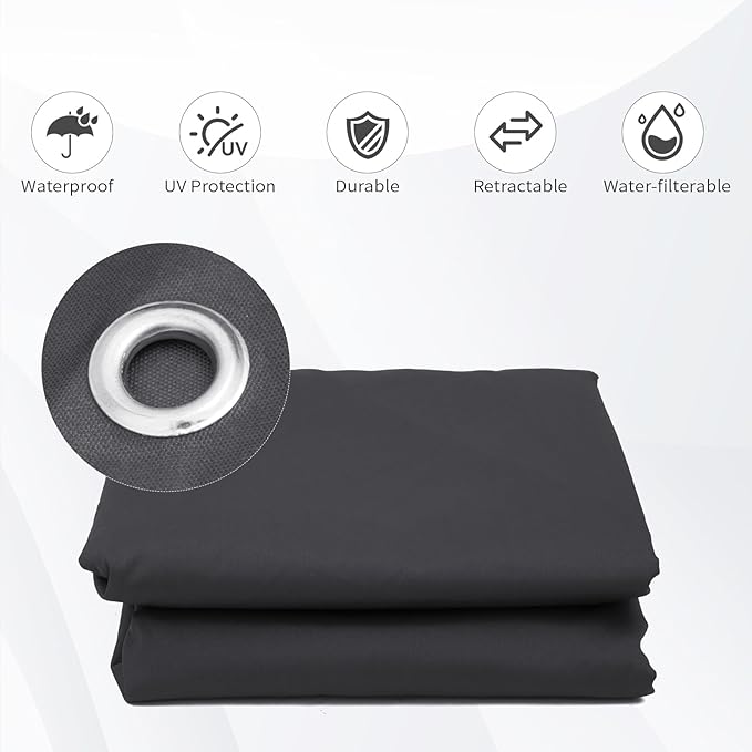 Gazebo Replacement Canopy Top Waterproof Cover, Fits Model L-GZ136PST, Double-Tiered and UV-Resistant (Dark Gray)
