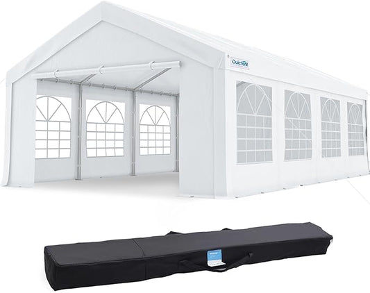 Quictent 13x26 Party Tent Heavy Duty Outdoor Canopy Tent Carport Wedding Event Shelter BBQ Wedding Tents for Parties with Storage Bags(Church)
