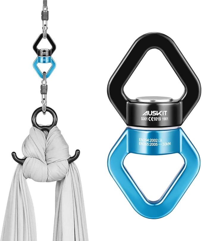 Black Blue Swing Swivel, 30 KN Safest Rotational Device Hanging Accessory