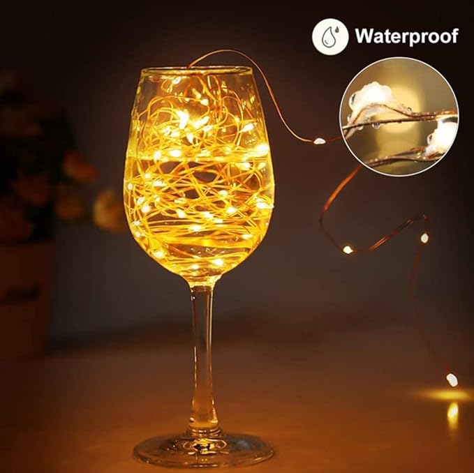 ZSJWL 18 Pack Fairy Lights Battery Operated,7Ft 20 Led Mini Battery String Lights, Waterproof Silver Copper Wire Lights for Wedding Party Bedroom Christmas Decoration, Warm White
