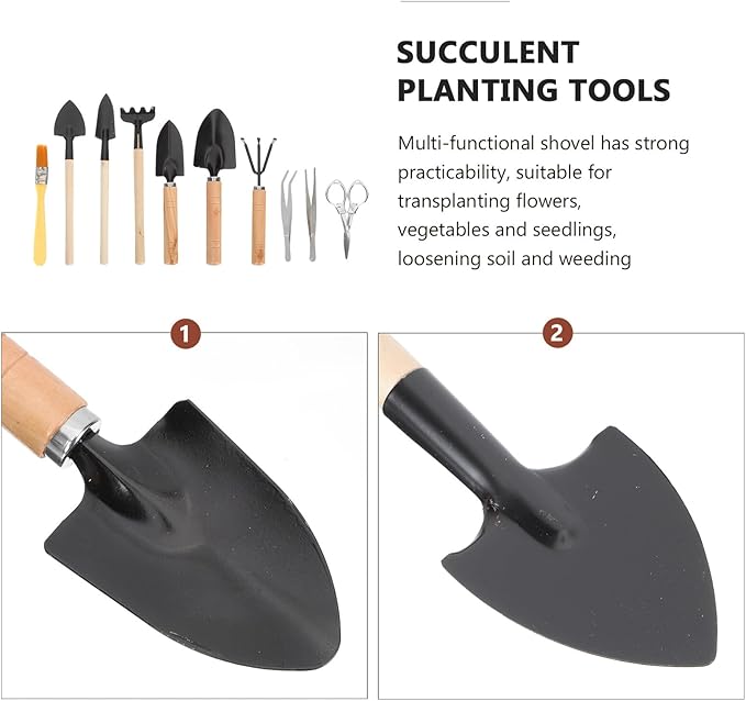 10 Pcs Mini Succulent Planting Tools and Gardening Kit for Transplanting and Caring Bonsai Flowers Compact Plant Growing Tools for Indoor Outdoor Use