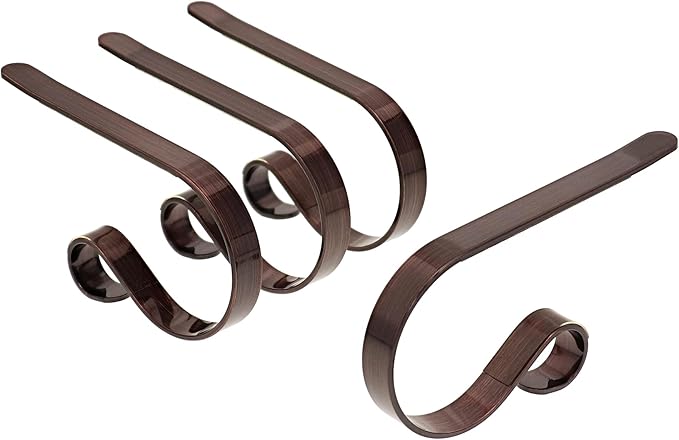 Haute Decor The Original MantleClip - 4 Pack (Oil-Rubbed Bronze) - Hang Christmas Stockings Safely and Securely from Mantels Up to 3 Inches Thick