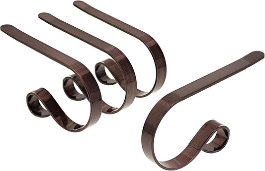 Haute Decor The Original MantleClip - 4 Pack (Oil-Rubbed Bronze) - Hang Christmas Stockings Safely and Securely from Mantels Up to 3 Inches Thick