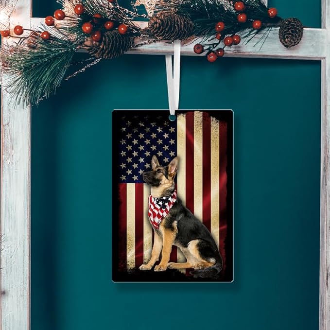FLAGWIX Christmas German Shepherd Gifts for Women Men - Acrylic Ornaments 2025 for Christmas Tree Decorations - Dog Gifts for Dog Lovers, German Shepherd Gift for Animal Lovers Women