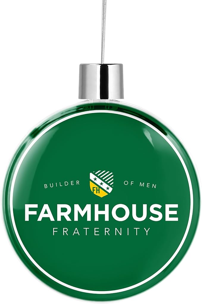 Farmhouse Round Flat Christmas Tree Ornament Decoration for Tree Party Home Holiday Decor (Farmhouse 4)