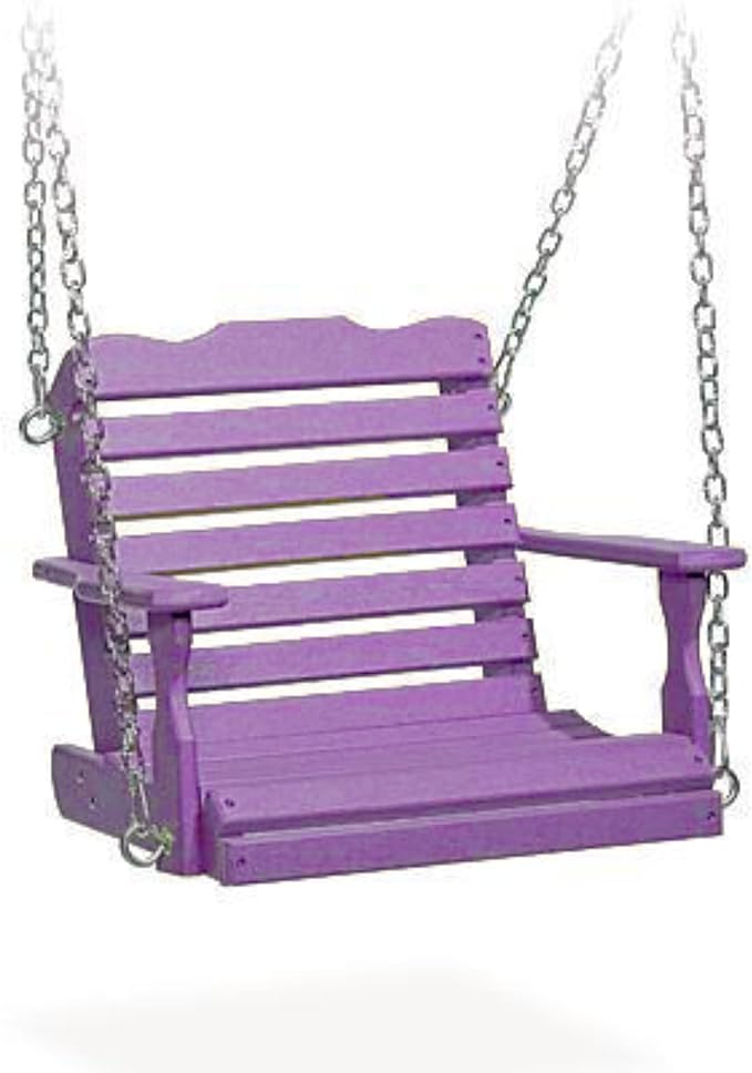 DutchCrafters Poly Kids Swing Seat, Outdoor Swing for Kids Ages 2-6, Toddler Swings for Swingset Accessories Outdoor Playground Swings, Recycled HDPE Plastic - Amish Made in USA (Purple)