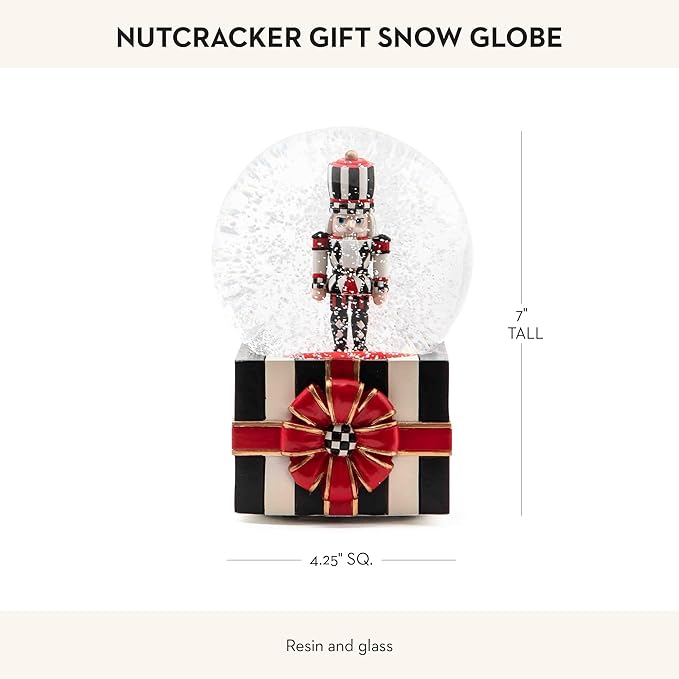 MACKENZIE-CHILDS Snow Globe, Musical Christmas Decor for Living Room, Nutcracker Gift