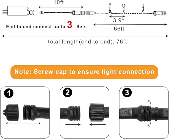 66ft 200 LED Christmas Tree Lights, End-to-End Plug 8 Modes Fairy Lights with Timer, Outdoor Indoor Xmas Light Christmas Tree, Patio, Garden, Party, Wedding, Holiday, Blue