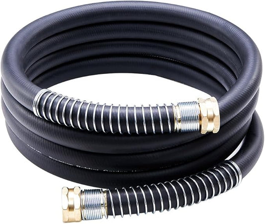 Leader Garden Hose 10ft x 5/8, Heavy Duty Short Water Hose, Female to Female Fittings, Five Layered Braiding for Durability, 1000PSI Burst, 200PSI Working (Black)