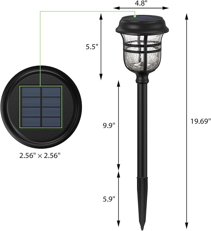 XMCOSY+ Solar Pathway Lights Outdoor Waterproof IP65-2 Lighting Modes LED Solar Powered Garden Lights, Glass Outdoor Lighting for Yard Landscape Walkway Driveway Lawn Decor (Warm White & Cool White)