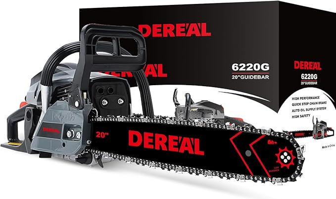 Gas Chainsaws 20 Inch 62CC Gas Powered Chainsaw 3.4HP 2 Stroke Engine Gas Power Chain Saw for Cutting Wood Outdoor Garden Farm Home