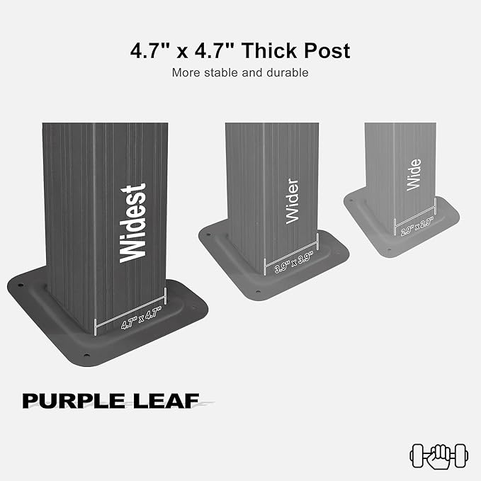 PURPLE LEAF 13' X 20' Permanent Hardtop Gazebo Aluminum Gazebo with Galvanized Steel Double Roof for Patio Lawn and Garden, Curtains and Netting Included Grey