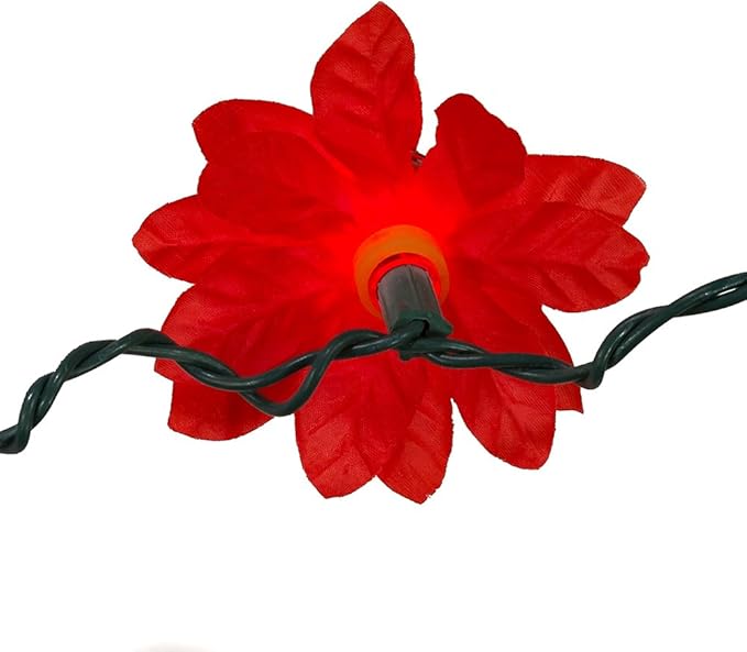 Kurt Adler 35-Light Red Poinsettia Light Set
