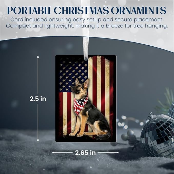 FLAGWIX Christmas German Shepherd Gifts for Women Men - Acrylic Ornaments 2025 for Christmas Tree Decorations - Dog Gifts for Dog Lovers, German Shepherd Gift for Animal Lovers Women