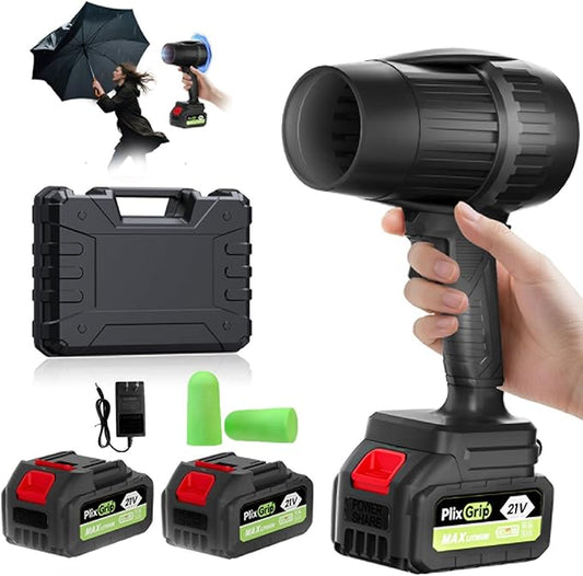 Leaf Blower Cordless with Battery and Charger,Electric Leaf Blower Cordless, 300000 RPM, 2 x 3.0Ah Batteries & Charger, Handheld Leaf Blowers for Lawn Care (Black Blue)