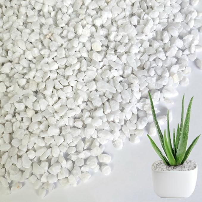 HappyFiller Succulent Cactus Soil Cover Gravels,Indoor Plants Decorative Small Rock,2-5mm Natural White Stones for Aquarium Fish Tank,Grow Media Cultivation Hydroponic Pebbles,1.1 LB