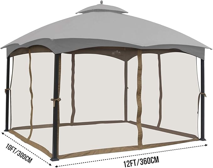 ABCCANOPY Replacement Netting Walls for 10' x 12' Gazebo, Beige