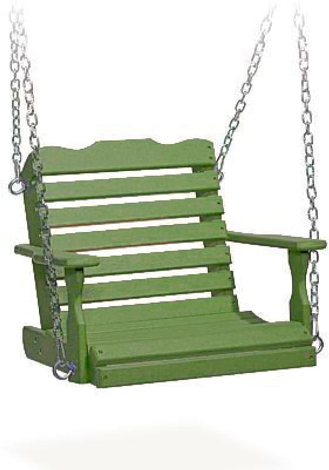DutchCrafters Poly Kids Swing Seat, Outdoor Swing for Kids Ages 2-6, Toddler Swings for Swingset Accessories Outdoor Playground Swings, Recycled HDPE Plastic - Amish Made in USA (Green)